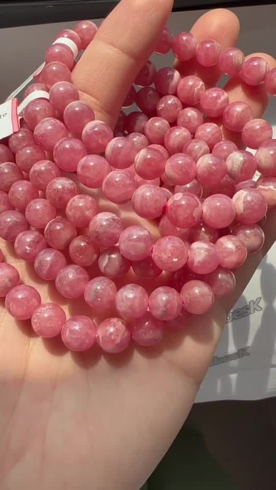 Argentina Rhodochrosite Bracelet AAAA Beads 7.5-8.5mm