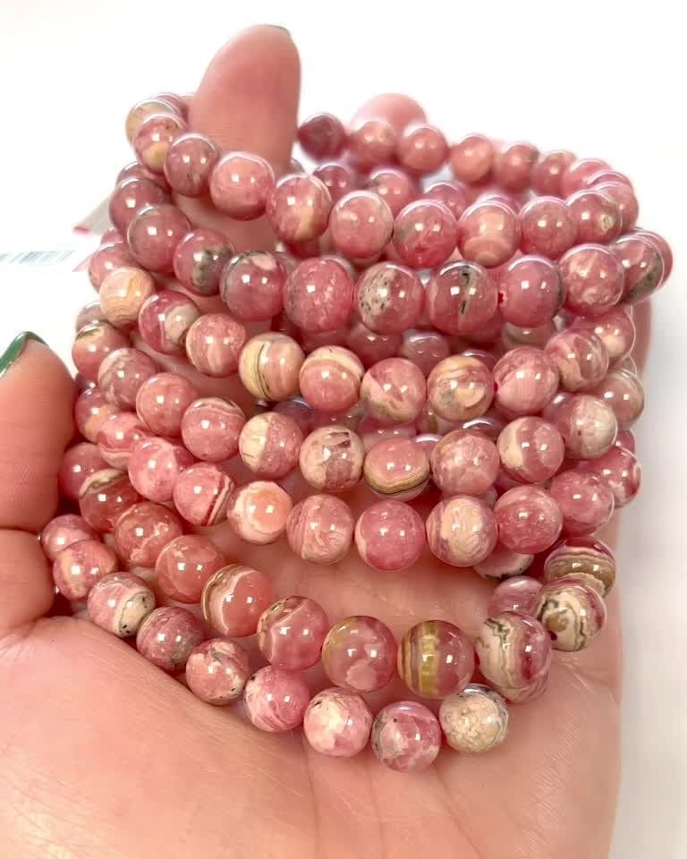 Argentina Rhodochrosite AA 8-9mm bracelet