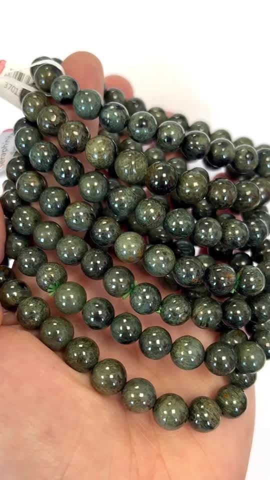 Seraphinite bracelet beads 8mm