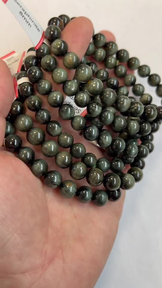 Seraphinite bracelet AA beads 8-9mm