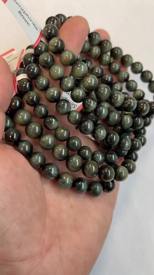 Seraphinite bracelet AA beads 8-9mm