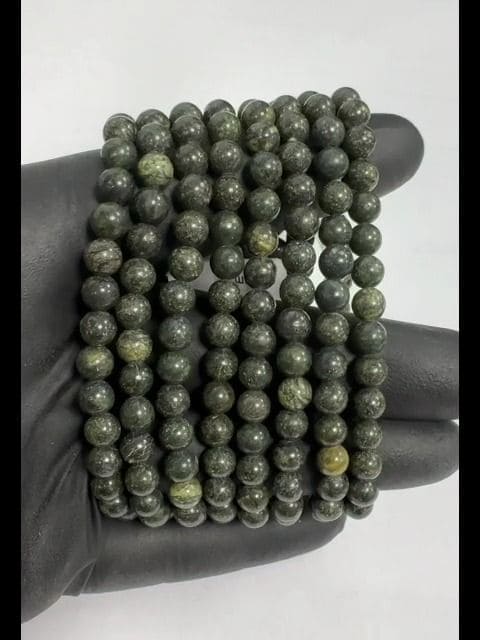 Serpentine Peru 6mm pearls bracelet