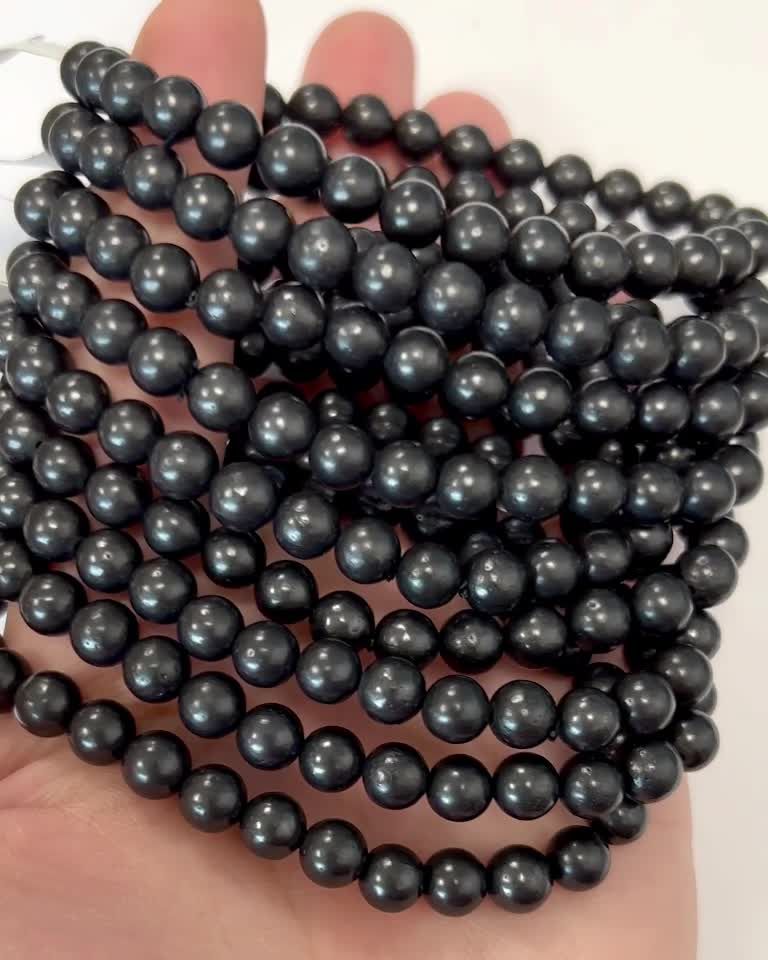 6mm pearls Shungite A bracelet