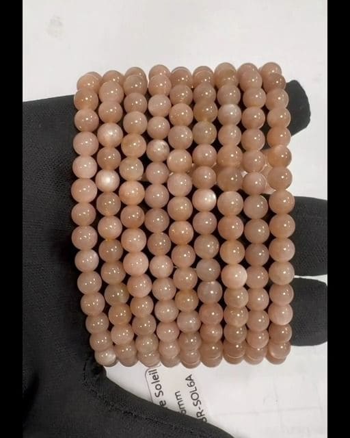 6mm A Sunstones pearls bracelet