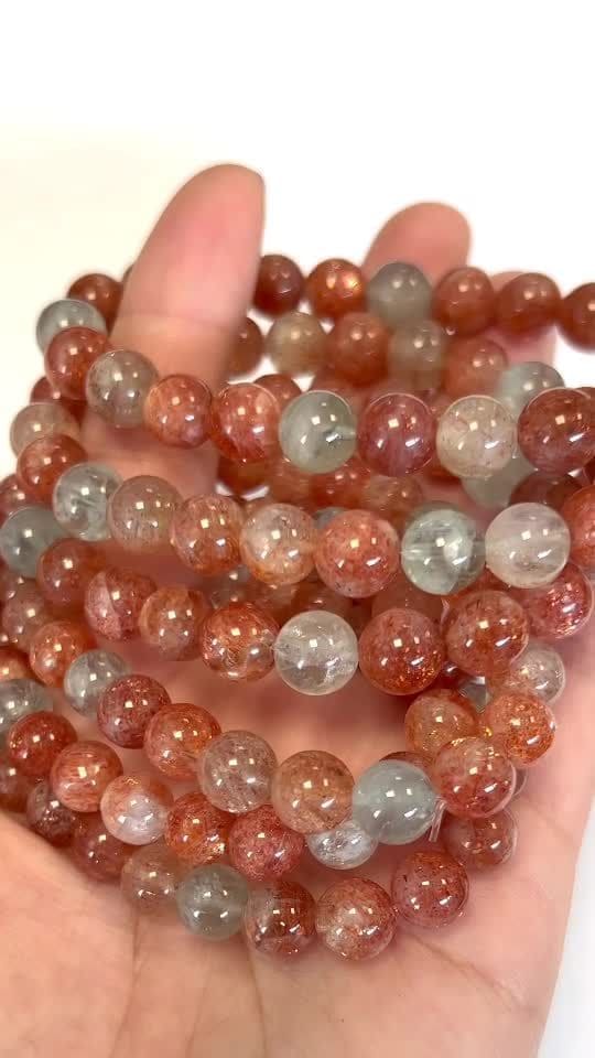 Multicolored Sun Stone Bracelet AAA beads 8mm