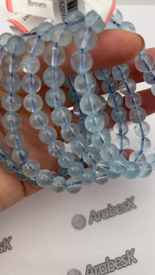 Blue Topaz Bracelet AAA beads 8-9mm