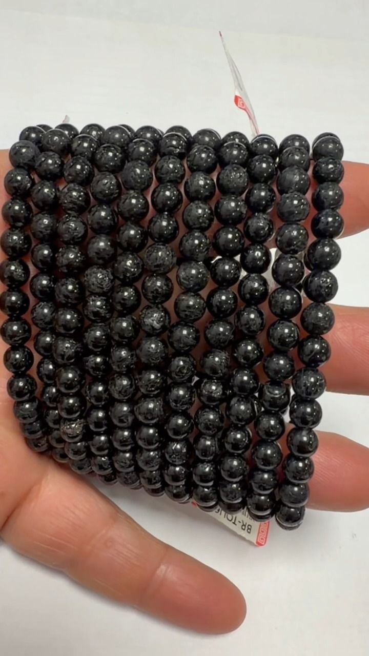 Black Tourmaline Bracelet AB 7-8mm Beads