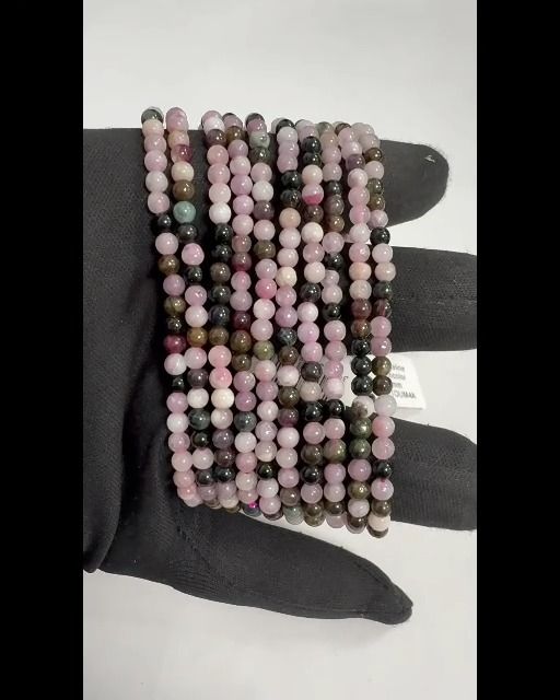 Multicolored Tourmaline Bracelet With 4mm beads