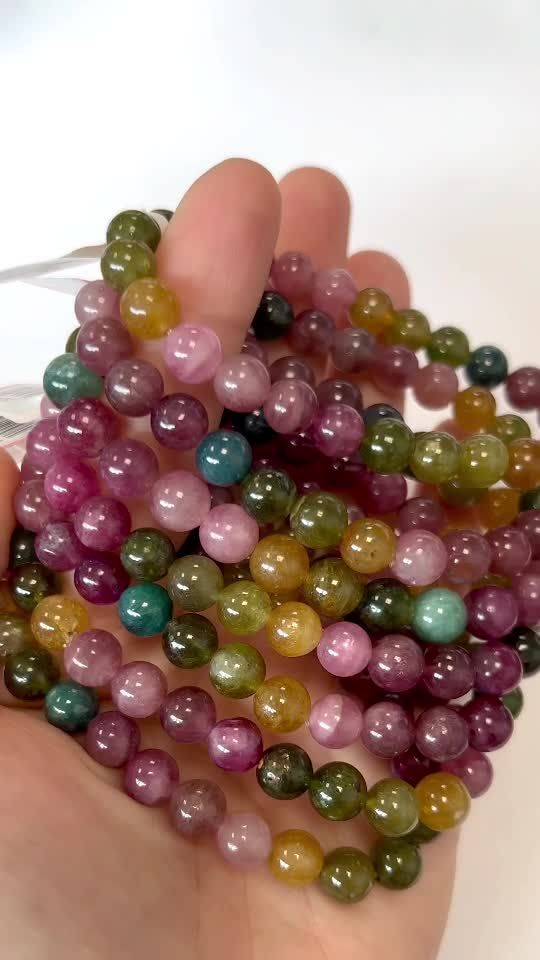 AAA grade multicolor turmaline 7.5-8.5mm pearls bracelet
