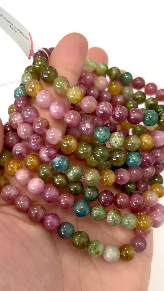 AAA grade multicolor Turmaline 6.5-7mm pearls bracelet