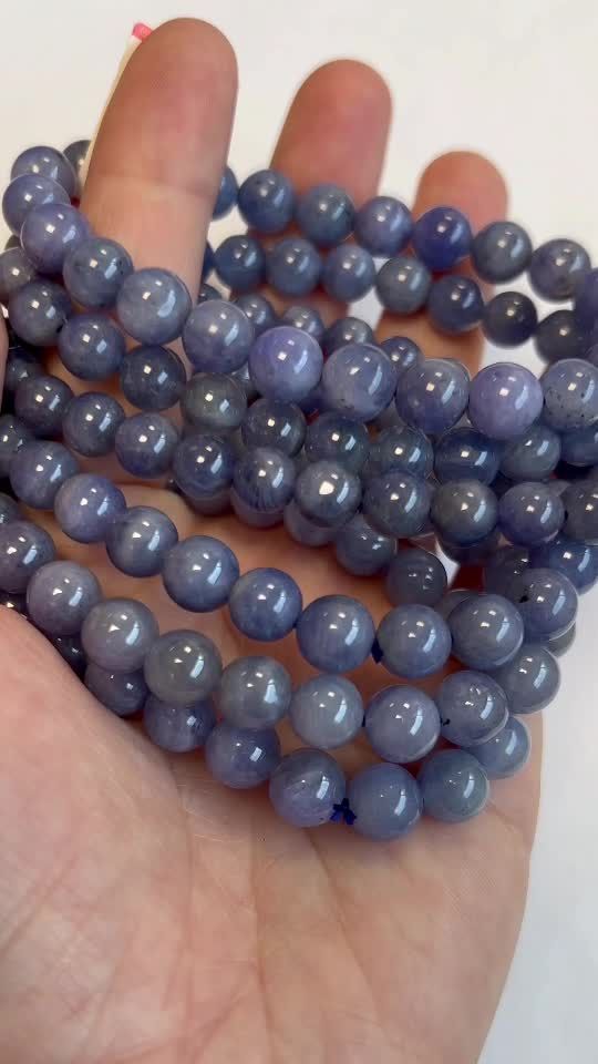Tanzanite 7.5-8.5mm AA pearls bracelet
