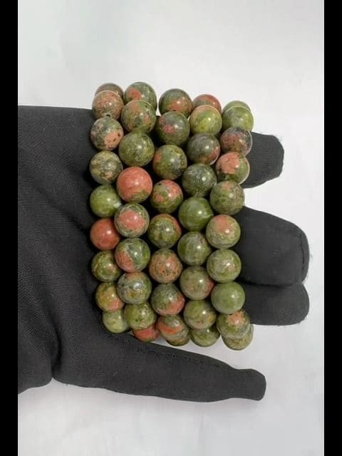 Unakite 10mm pearls bracelet