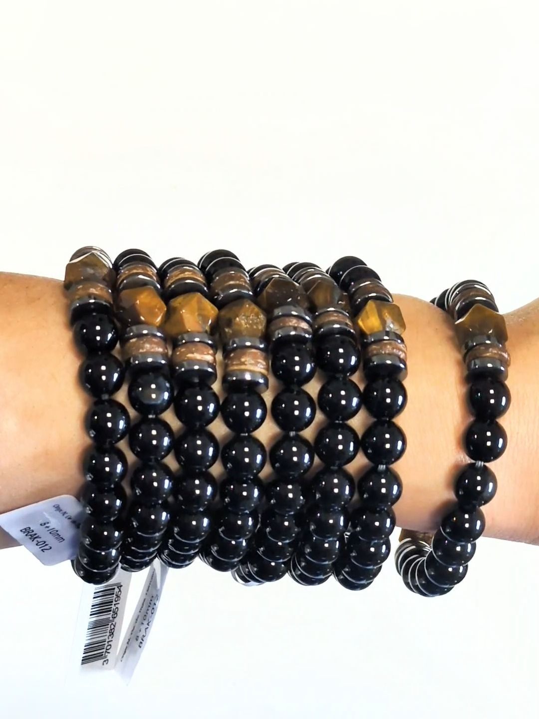Black Onyx Bracelet, Tiger's Eye 8mm Beads