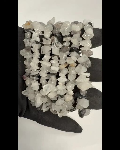 Rock Crystal Bracelet Tourmaline A 5-8mm chips