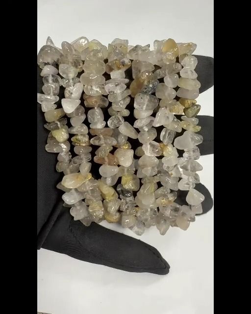 Rutile Rock Crystal Quartz Bracelet 5-8mm chips