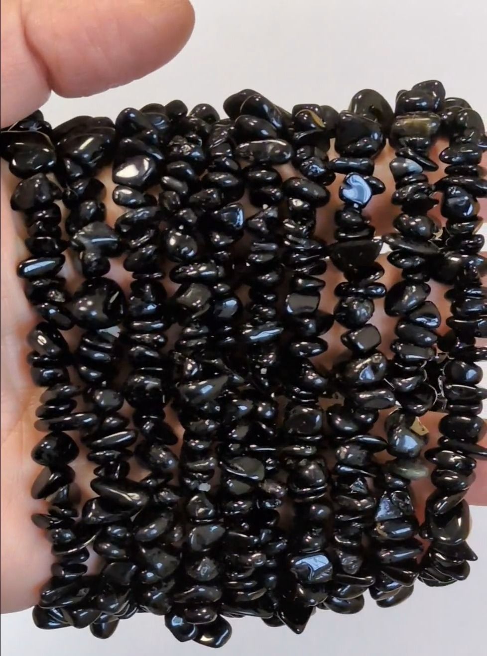Black Tourmaline Bracelet A chips 16-18cm