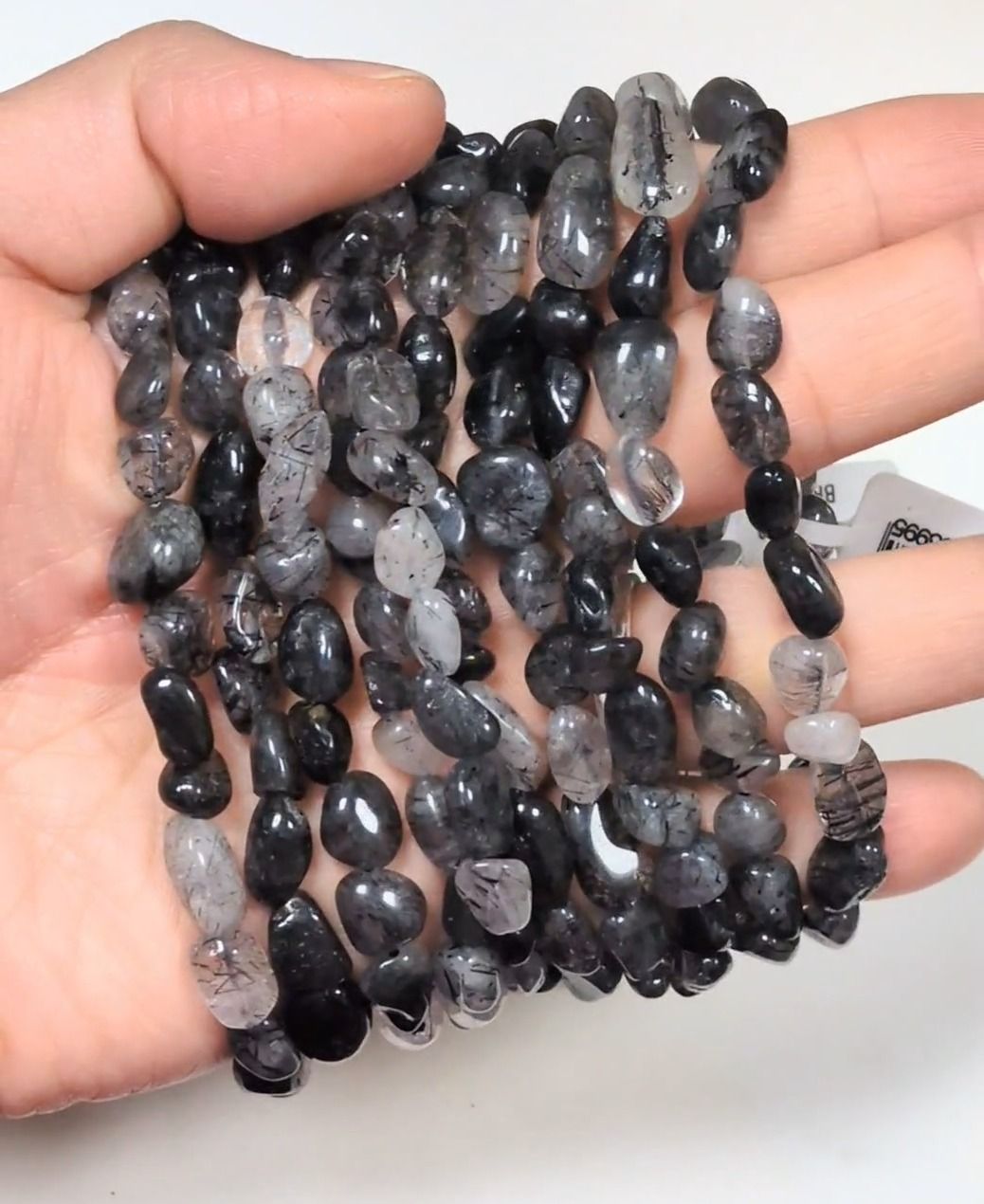 Rock Crystal Tourmaline Bracelet A+ tumbled stones