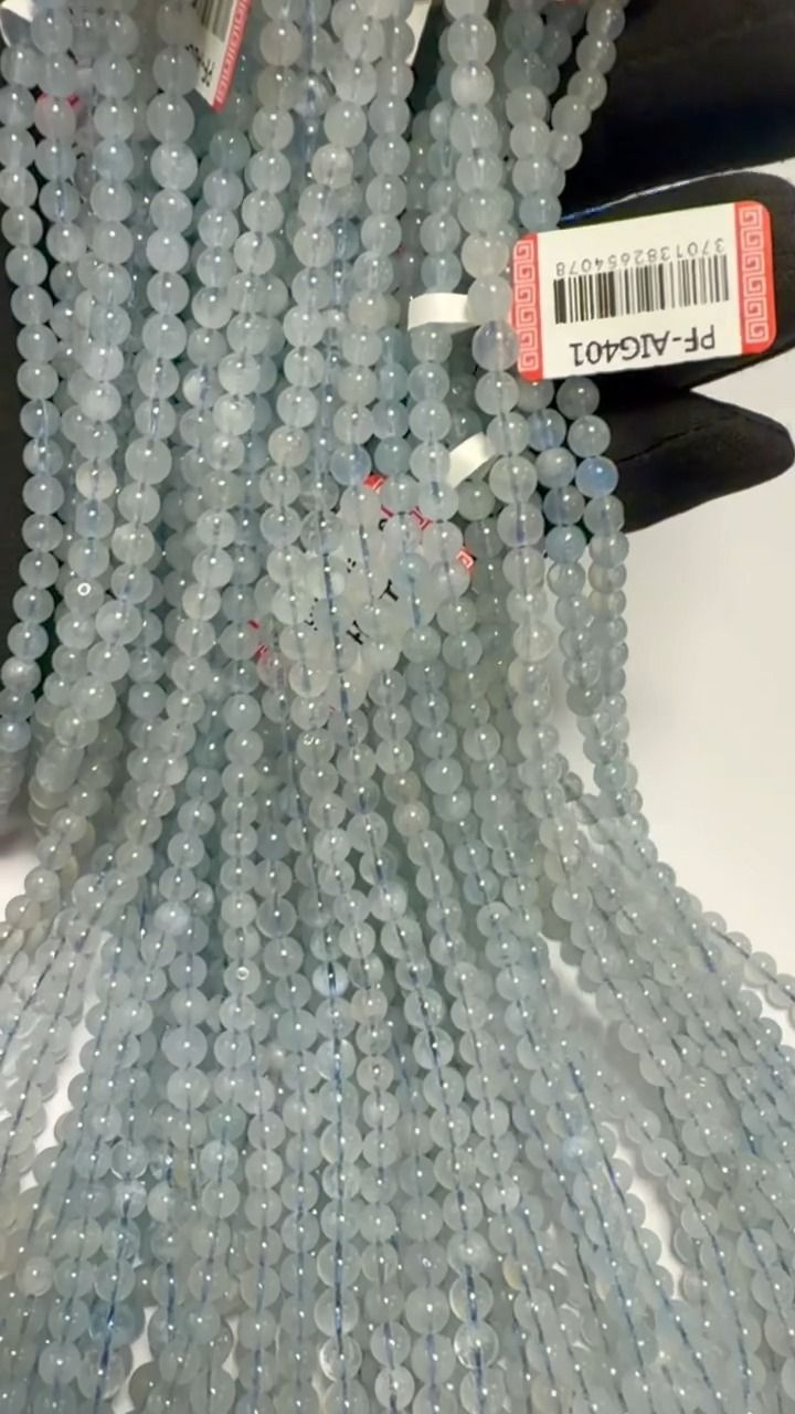 Aquamarine Round Beads Strand A 4-5mm
