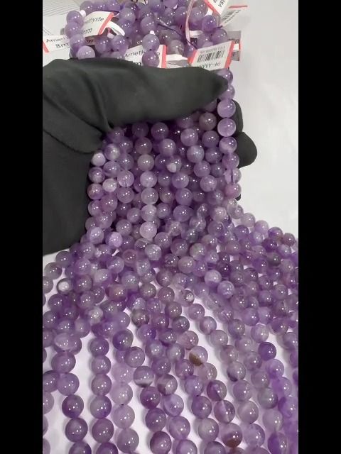 Amethyst A beads 8-9mm on 40cm wire