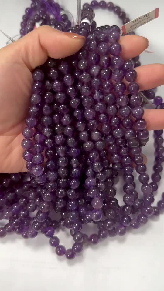 Amethyst Uruguay A beads 8mm on a 40cm thread