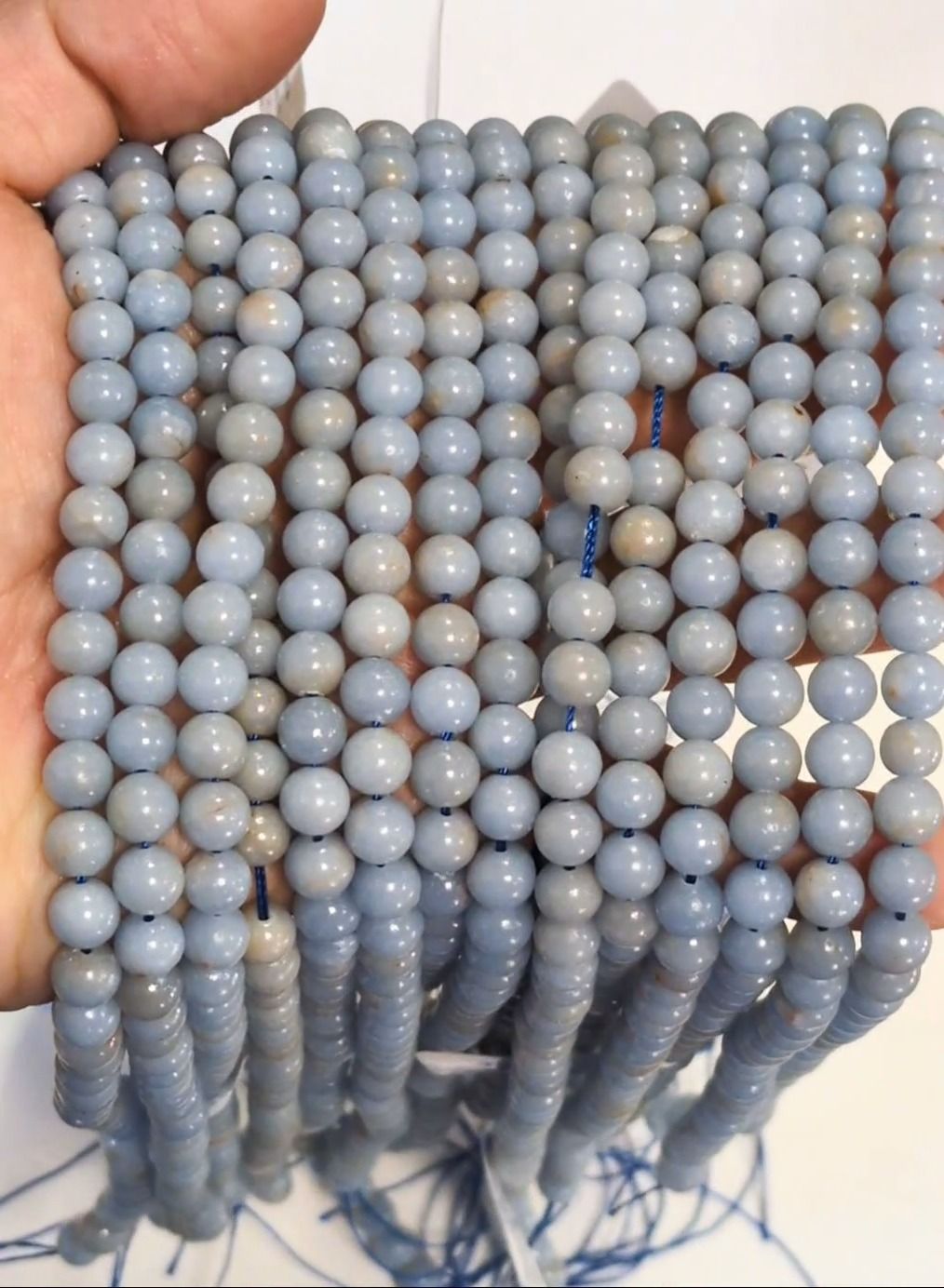 Angelite 6mm A pearls on string