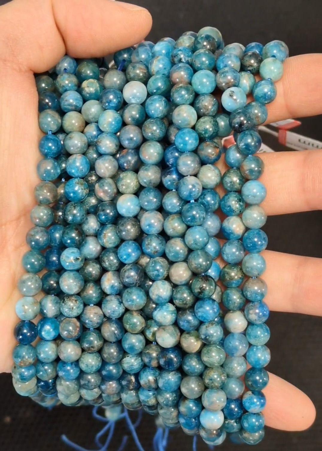 Blue Apatite Beads 6-7 mm on 40cm thread