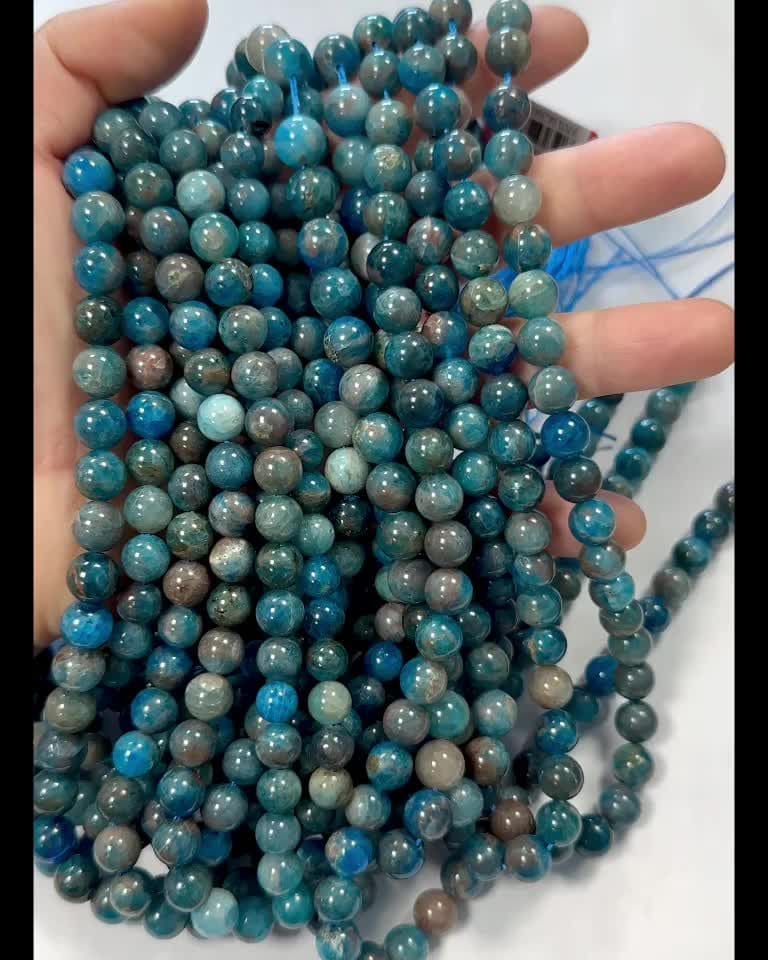 Blue Apatite beads 7.5-8.5mm on a 40cm thread