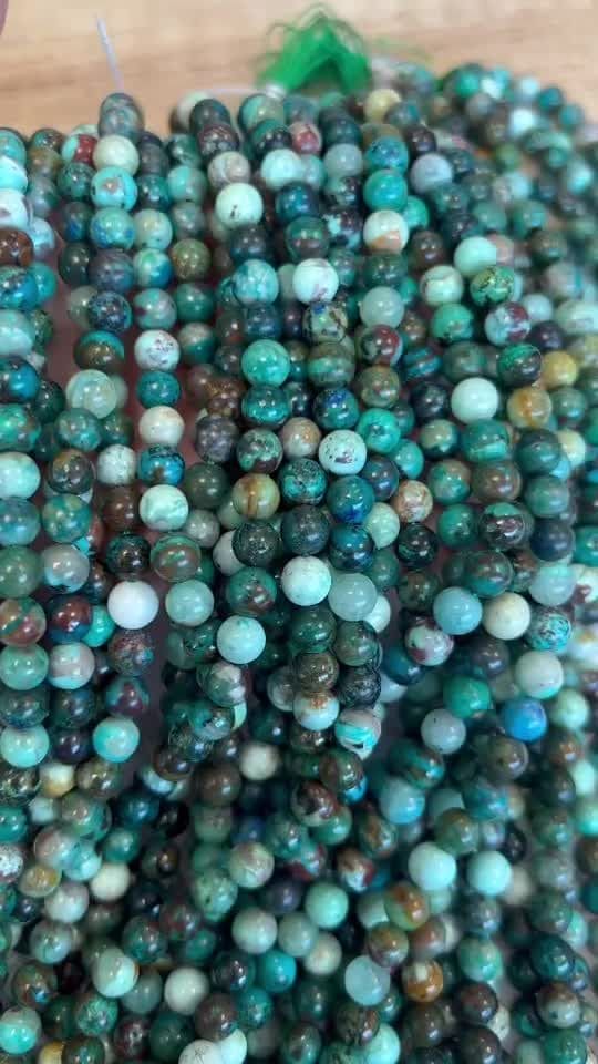 Chrysocolle AA 6mm pearls on string