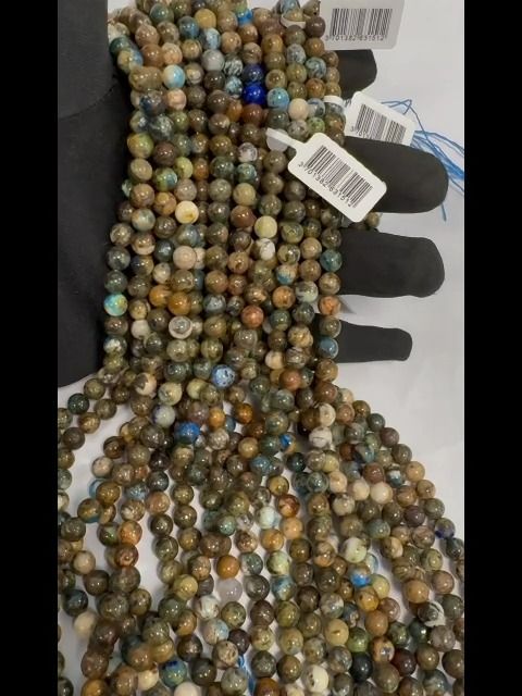 Chrysocolla beads 6-7mm on 40cm wire
