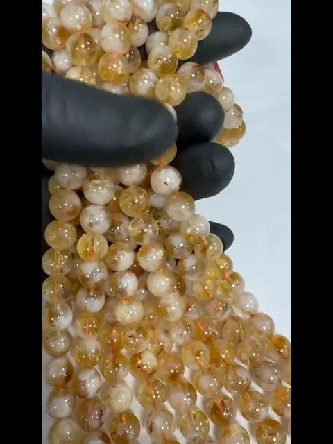 Heated Citrine A 10mm pearls on string