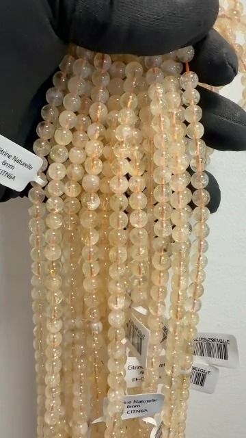 Natural Citrine Round Beads Strand A 6-7mm