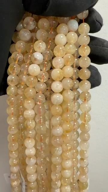 Natural Citrine Round Beads Strand A 7.5-8.5mm