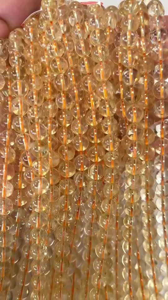 Natural Citrine AA 8mm pearls on string