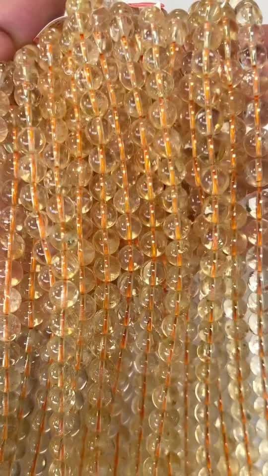 Natural Citrine AA 8mm pearls on string