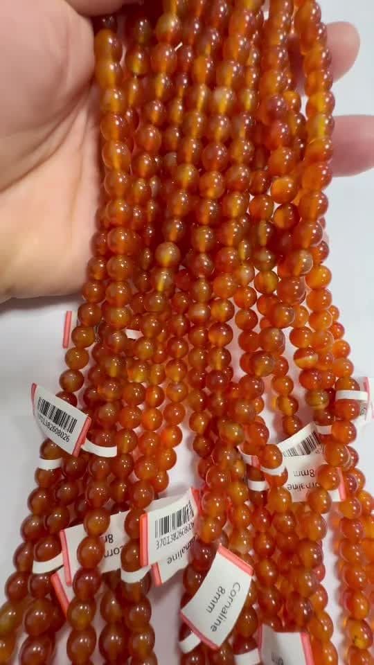 Carnelian A 8mm pearls on string