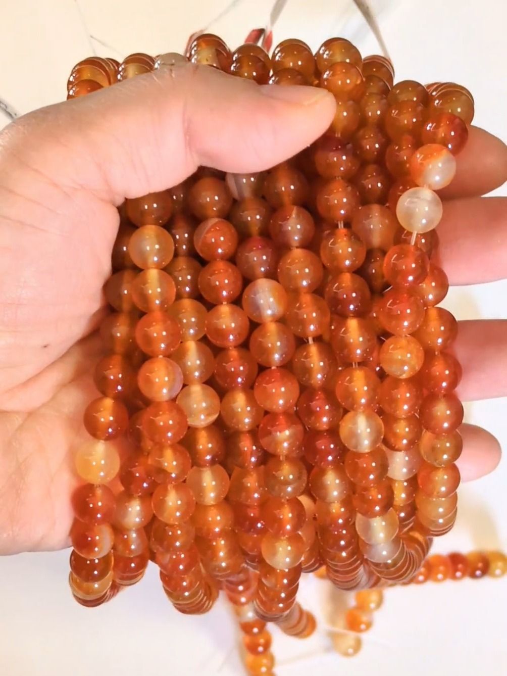 Carnelian A 8mm pearls on string