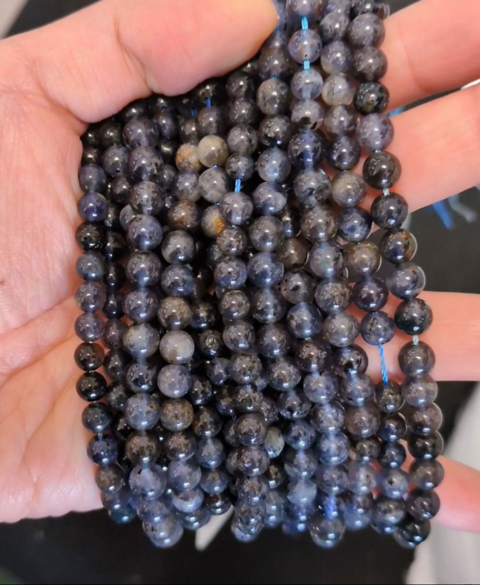 Cordierite Lolite A beads 5-6mm on 40cm wire