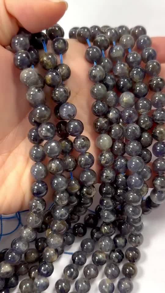 Cordierite Lolite beads 8mm on a 40cm thread