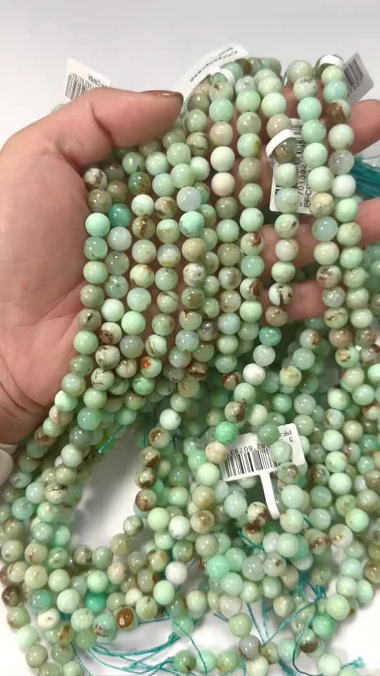 Chrysoprase A beads 8-9mm on 40cm wire