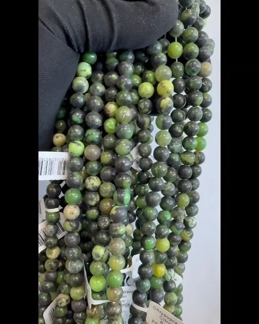 Lemon Chrysoprase 8mm beads on 40cm thread