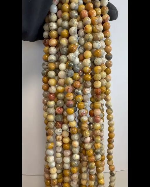 Agate Crazy Lace beads 8mm on 40cm wire