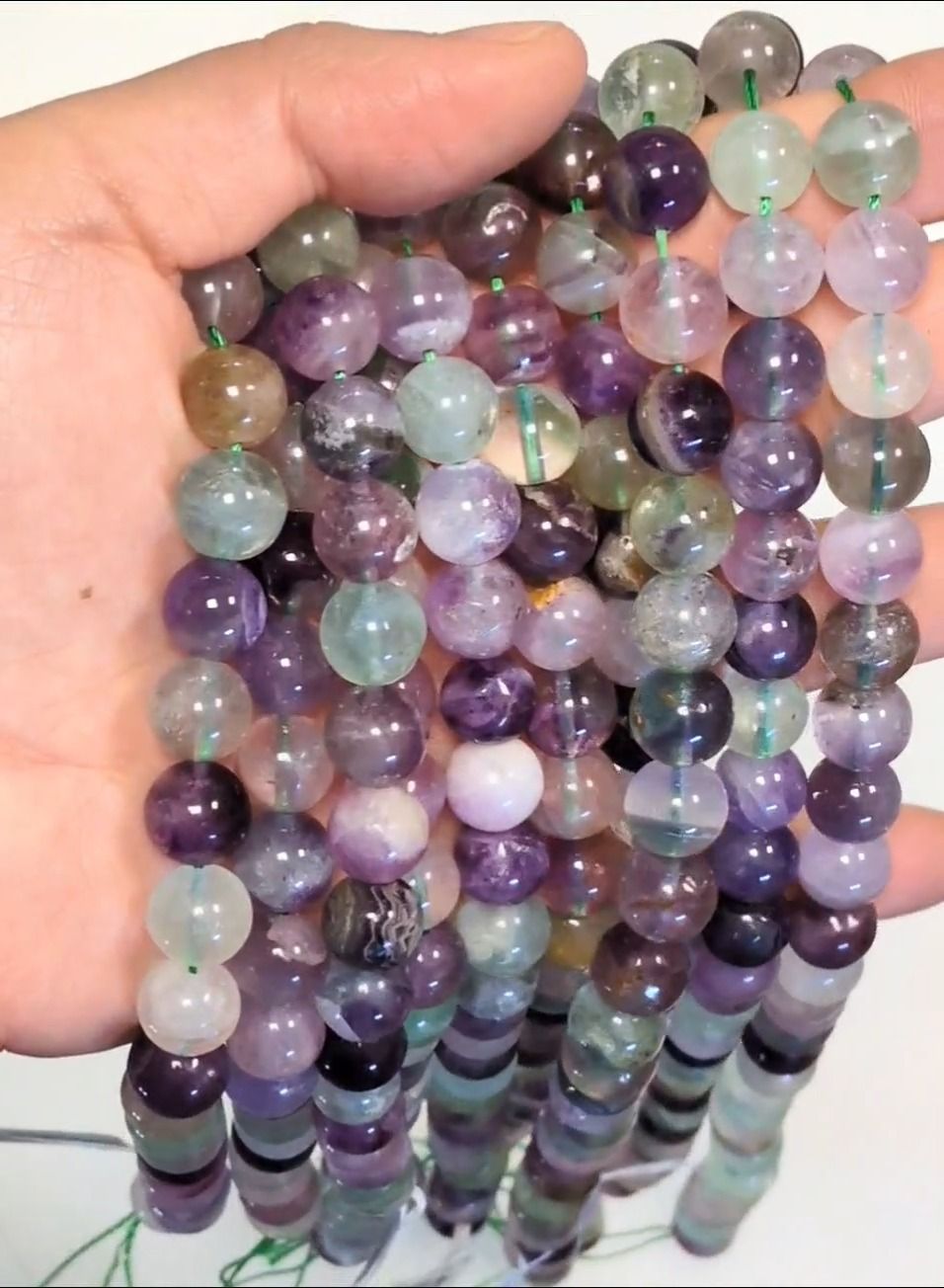 Fluorite A+ 10mm beads on 40cm wire