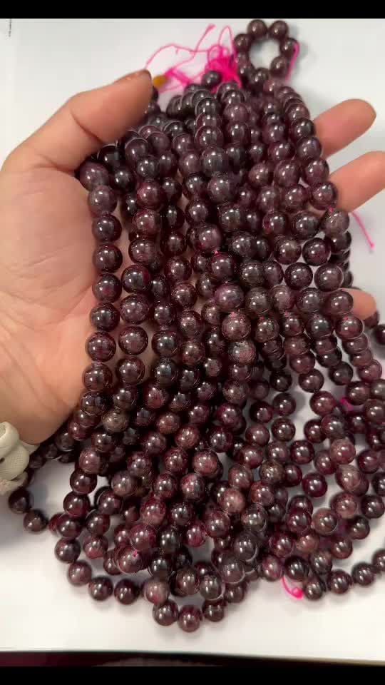 Red Garnet 10mm pearls on string