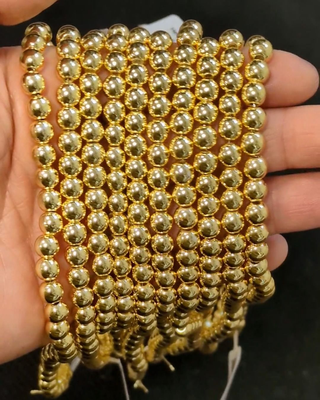 Gold Hematite A 6mm pearls on string