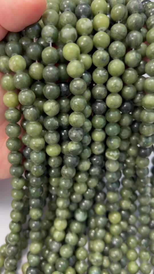 Jade Nephrite A 8mm pearls on string