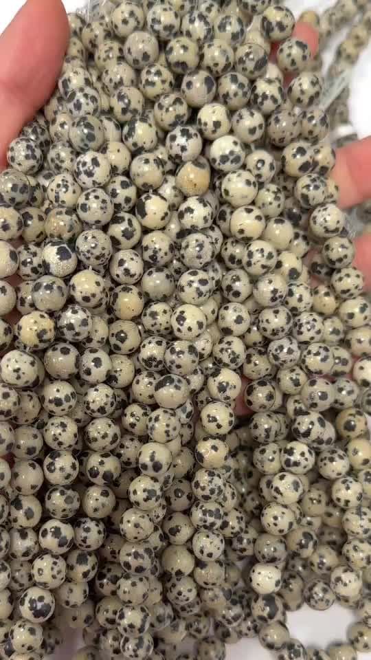 Dalmatian Jasper beads 8mm on a 40cm thread