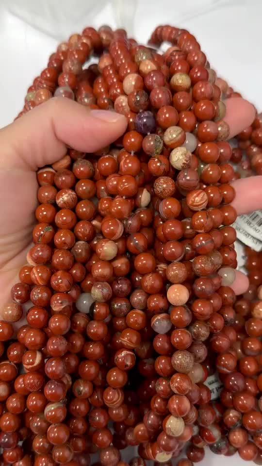 Red Jasper AB B8mm pearls on string