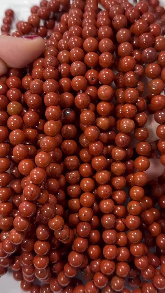 Red Jasper A B8mm pearls on string