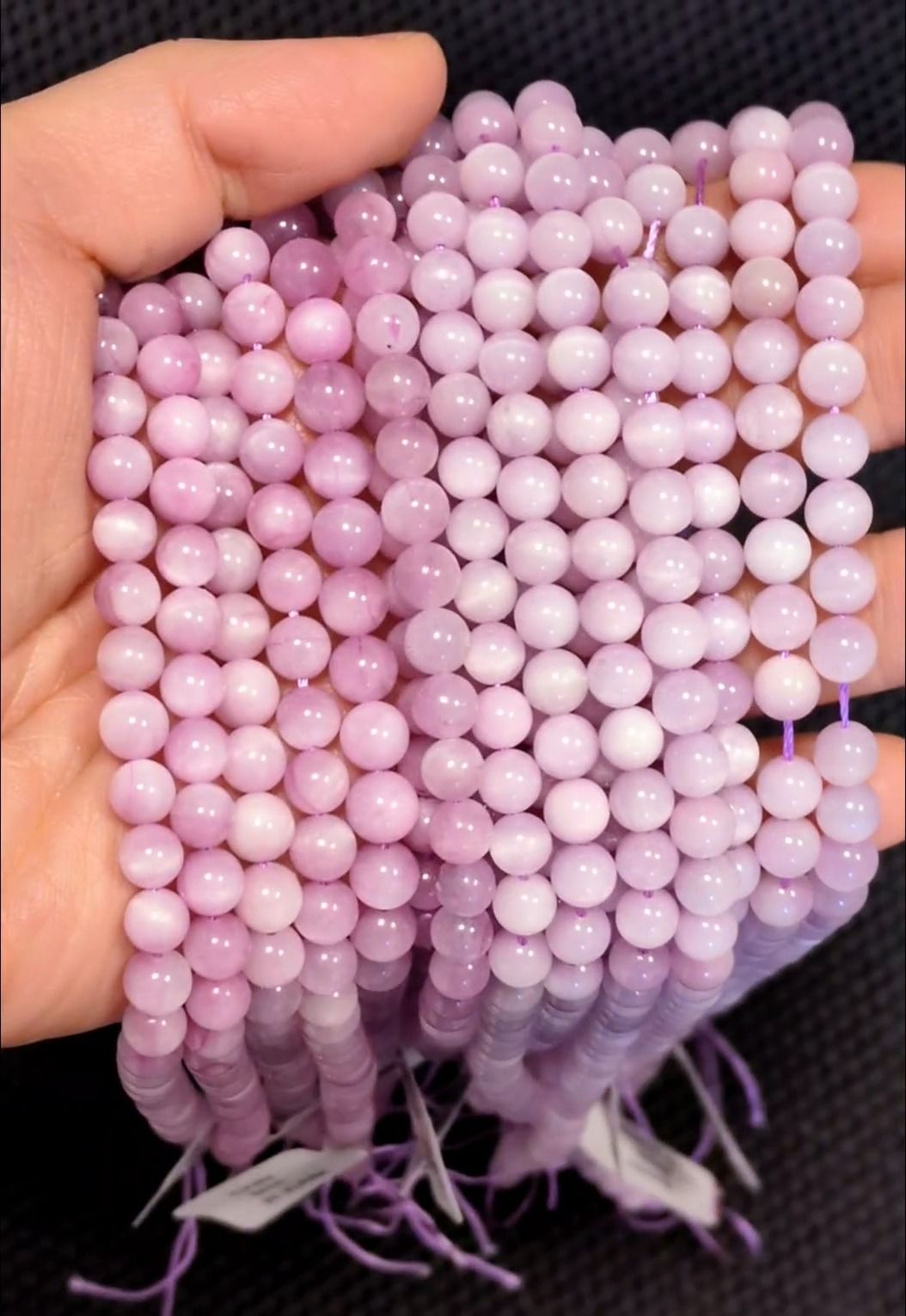 Kunzite A+ beads 6-7mm on 40cm thread