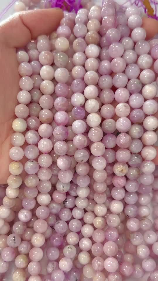 Kunzite AB 8mm pearls on string